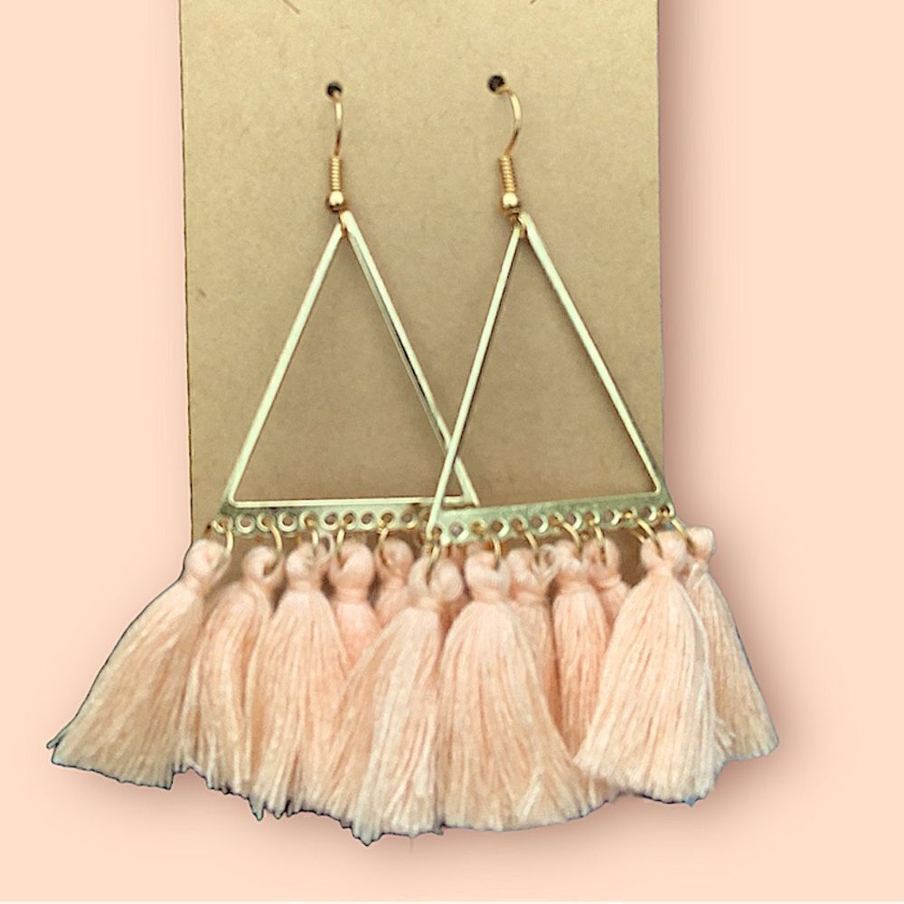 Peach Tassel Earrings  